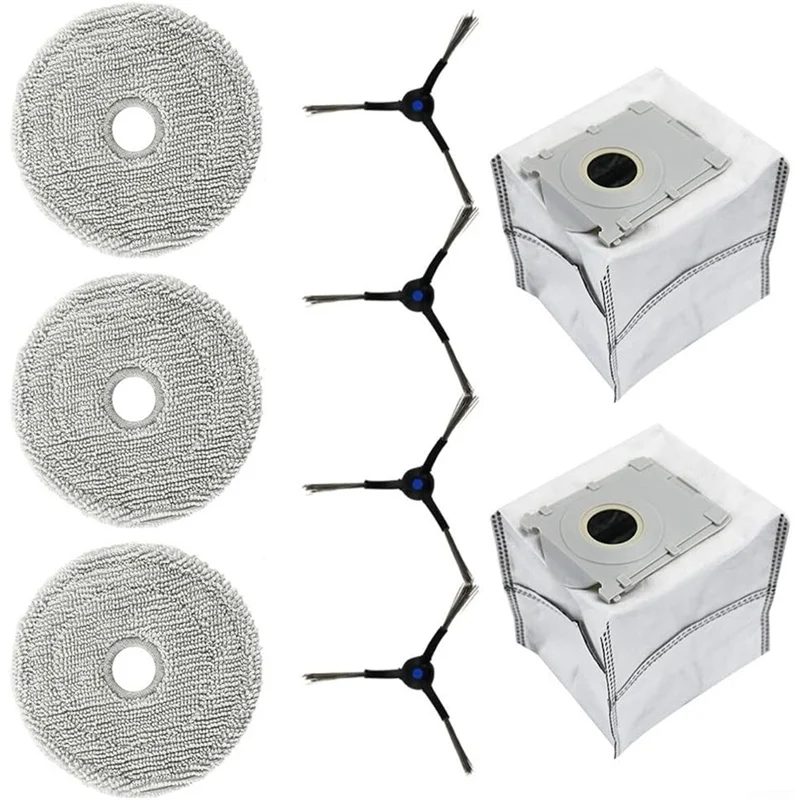 -A64E Replacement Accessories For Ecovacs Deebot Mini Robot Vacuum Cleaner- Mop Cloth, Dust Bag, Side Brush Set