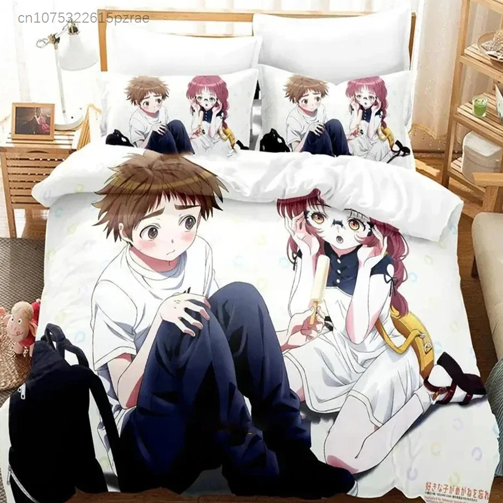 Anime Girl I Like Forgot Her Glasses Bedding Set Duvet Cover Bed Set Quilt Cover Pillowcase Comforter King Queen Size Boys Adult