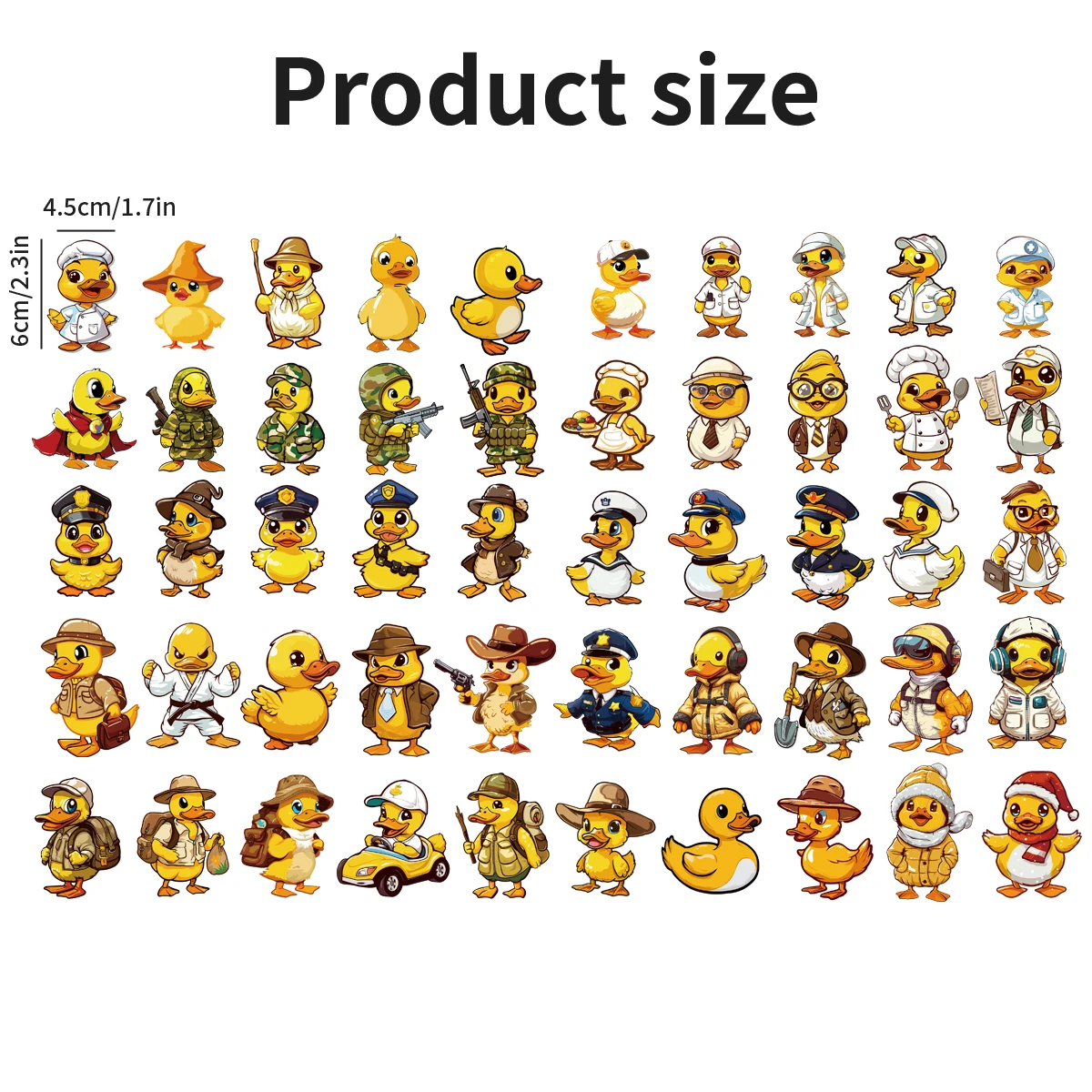 50pcs Cute Little Yellow Duck Cartoon Sticker Set, Waterproof Sticker For Mobile Phone And Laptop