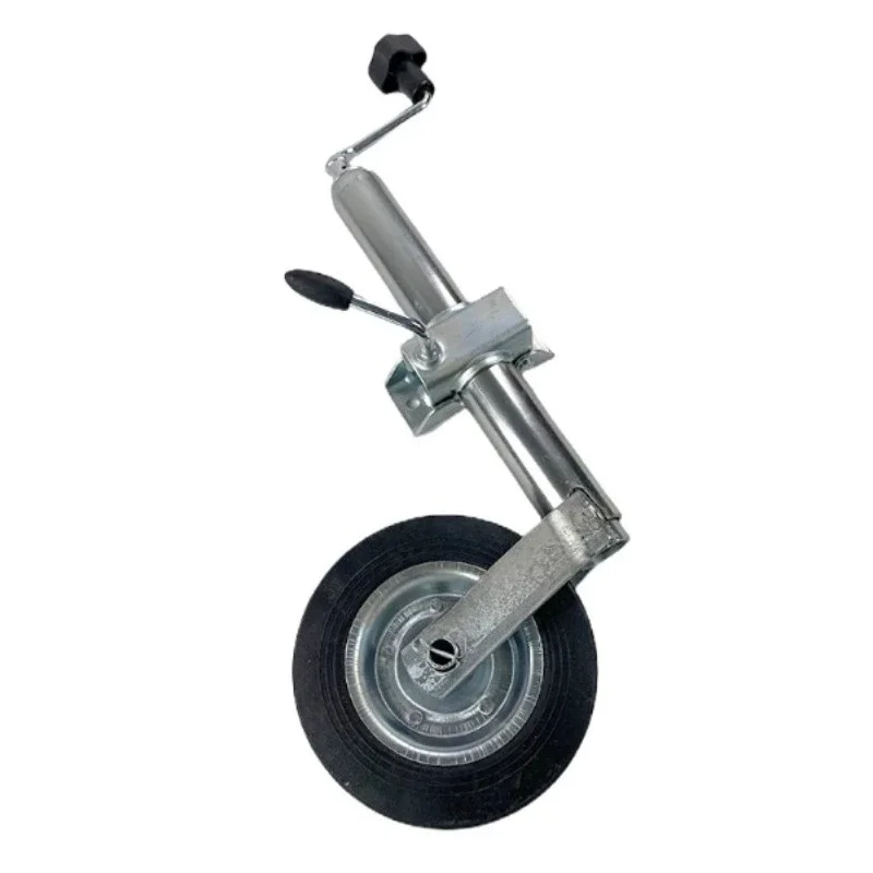 Hand Crank Trailer Jockey Wheel, European Jack Guide Heavy‑Duty Support Stabilizer Wheel for Travel Trailer Movement