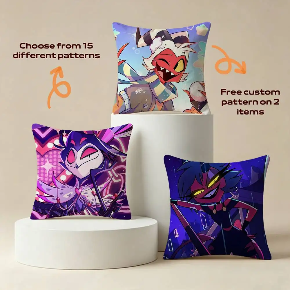 I-M-P Cartoon H-Helluva Boss Square Sofa Pillow Cover Solid Color Living Room Home Decor Cushion Case