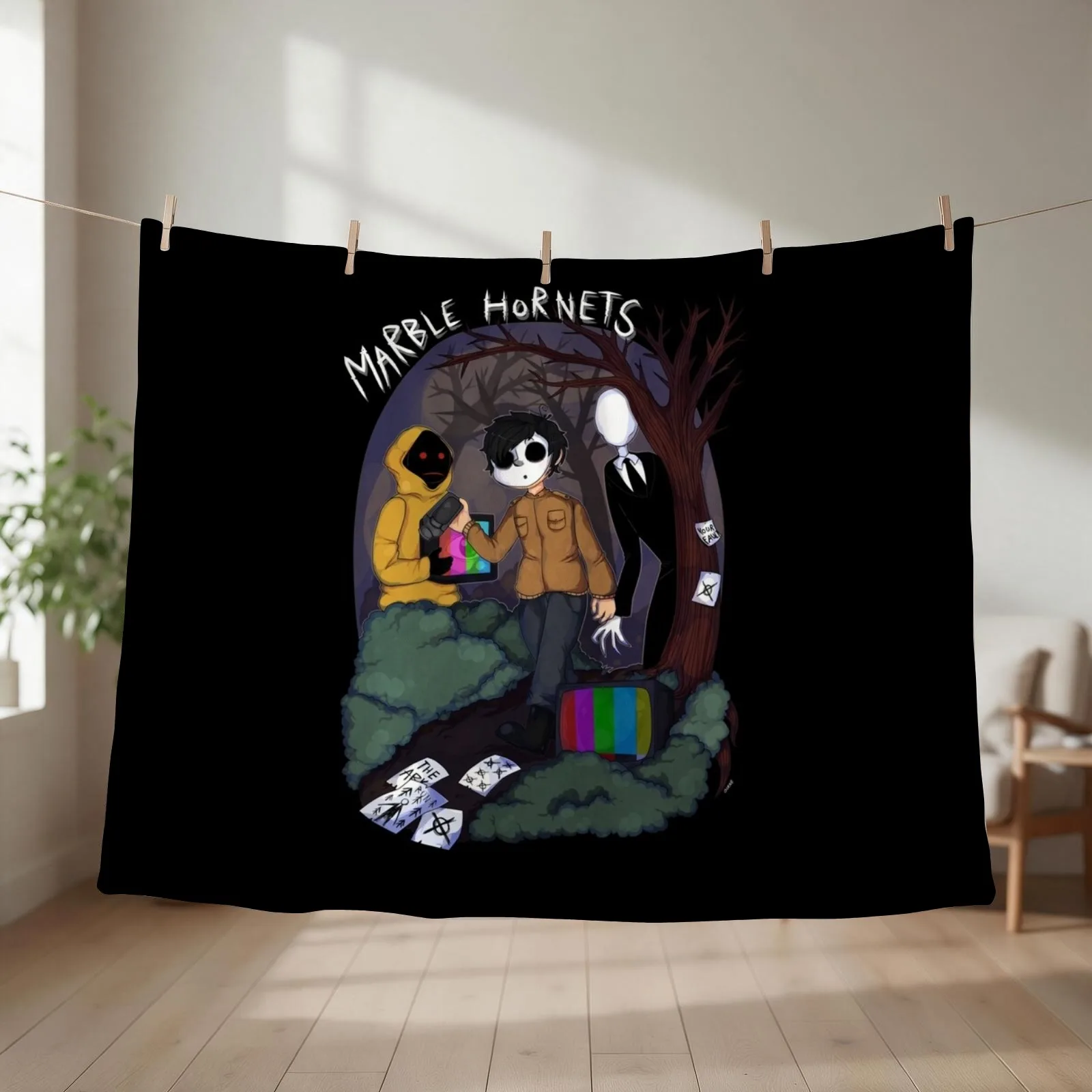 Marble Hornets 57 Throw Blanket cosplay anime Travel Personalized Gift wednesday Blankets
