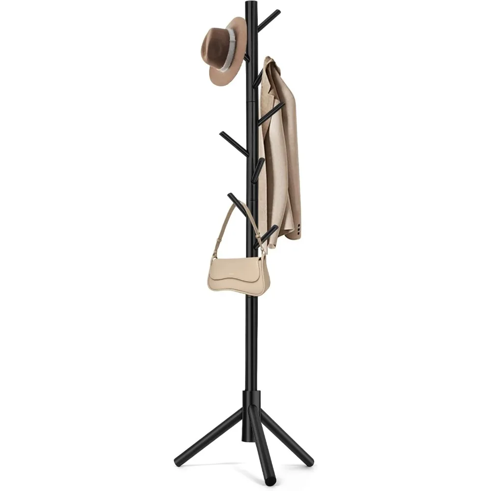 

Coat Rack, Freestanding Coat Rack with 8 Hooks and 3 Adjustable Size Tree Coat Racks for Bedroom, Hallway, Entrance, Office, for