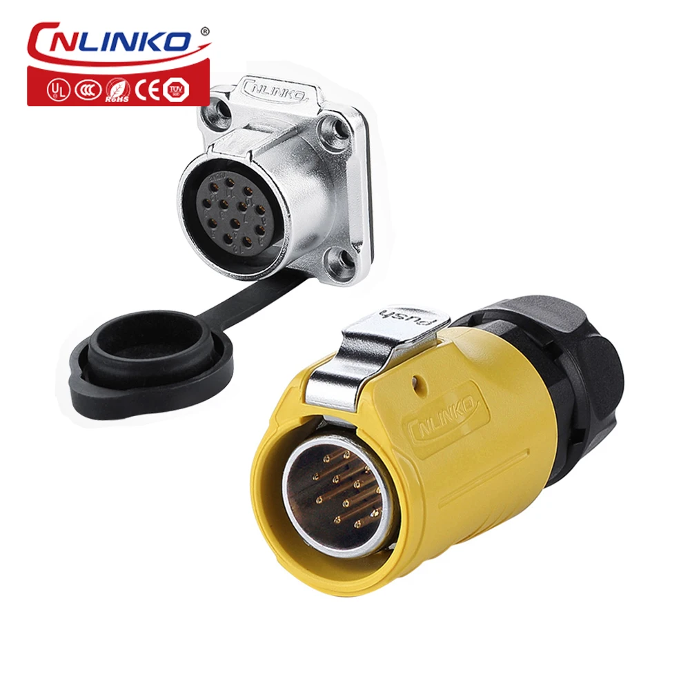 CNLINKO M20 Connector 2 3 4 5 7 9 12 Pin 500V High Voltage Waterproof Connector Plug Socket Industrial Power Cable Connectors