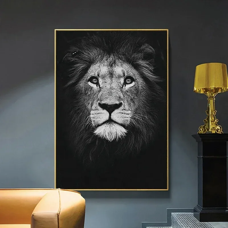 100% Hand-painted Super Realistic Oil Painting Creative Animal Decorative  Lion Elephant Hanging 