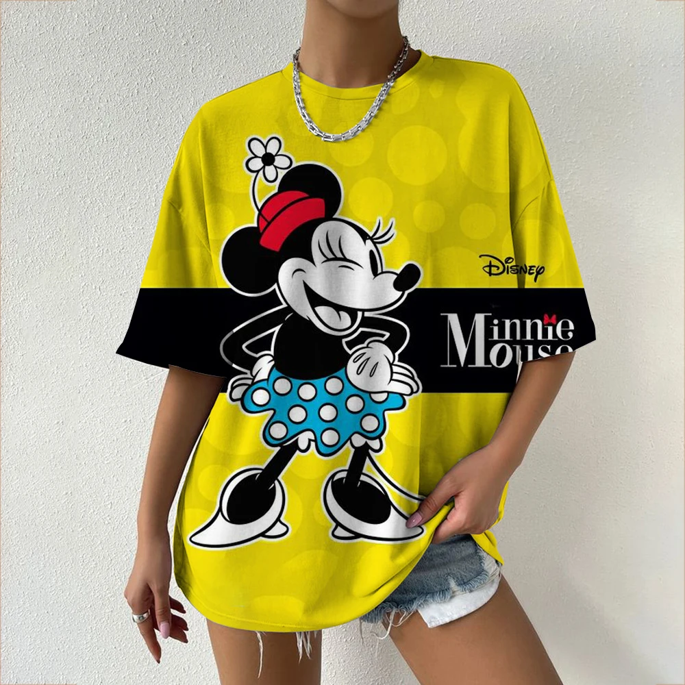 Hip Hop Disney T Shirt Minnie Children T-shirt Kawaii Tshirt Mickey Mouse Anime Cartoons Casual Vintage Clothes Women Top Tee