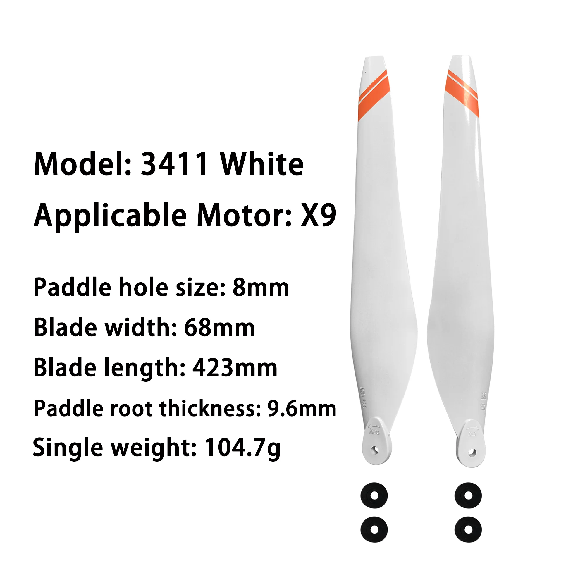 

3411 White Carbon Fiber Nylon Drone Propellers for Hobbwing X9 Power Motor Agras Parts EFT E416P Drone Accessories