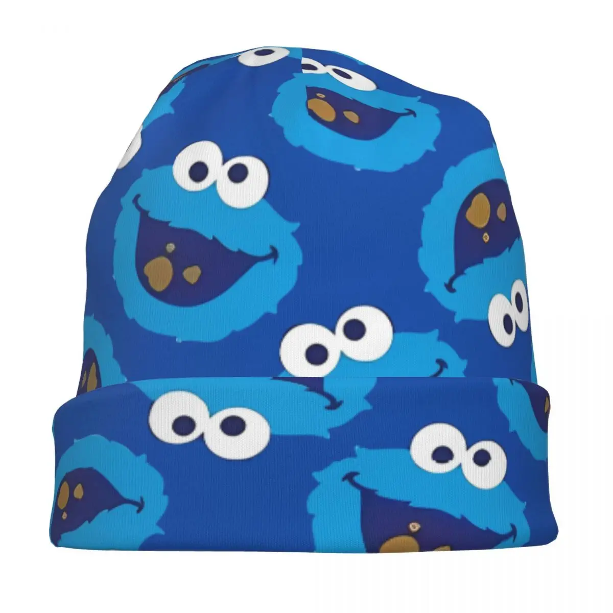 Czapka typu beanie z motywem Ulicy Sezamkowej, uroczy Ciasteczkowy Potwór, czapki typu skullies, czapki beanie, czapki z kreskówki Ulicy Sezamkowej, komedia, wiosenne czapki dwufunkcyjne