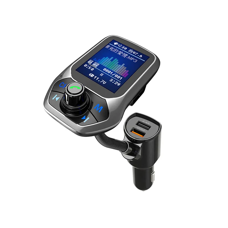 1pcs Car Bluetooth MP3 Player USB Quick Charge 3.0 Car Charger, Dual USB Port Fast Charging