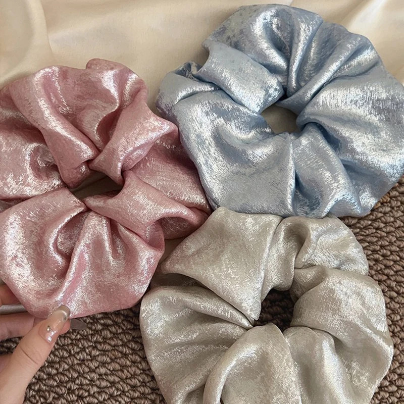 1pc High-End Shiny Silk Large Hair Tie for Women, 2025 New High-Elastic Hair Rope, Bun Hair Tie Hair Accessory