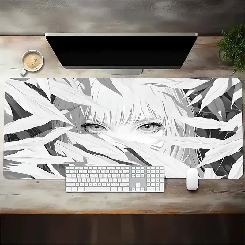 Cute Anime Girl Mouse Pad Pink Mousepad Big Kawaii Mouse Mat Computer Large Play Rubber Rug Girls Desk Mat Girls Beautiful 90x40