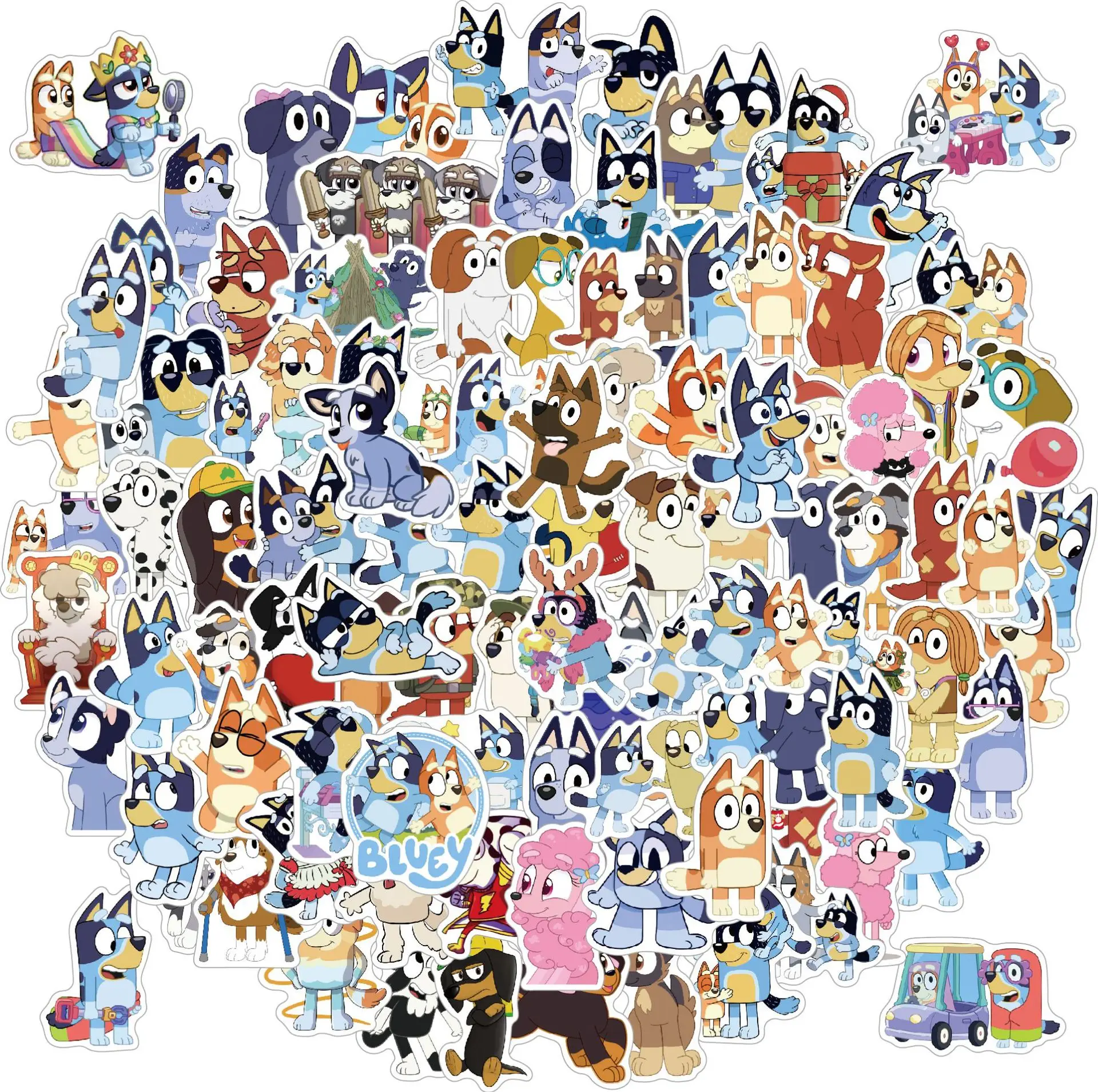 

bluey 50 Blue Stickers Cartoon Anime Notebook Skateboarding Luggage Water Cup Motorcycle Graffiti Blue Bingo Birthday Gift Toy
