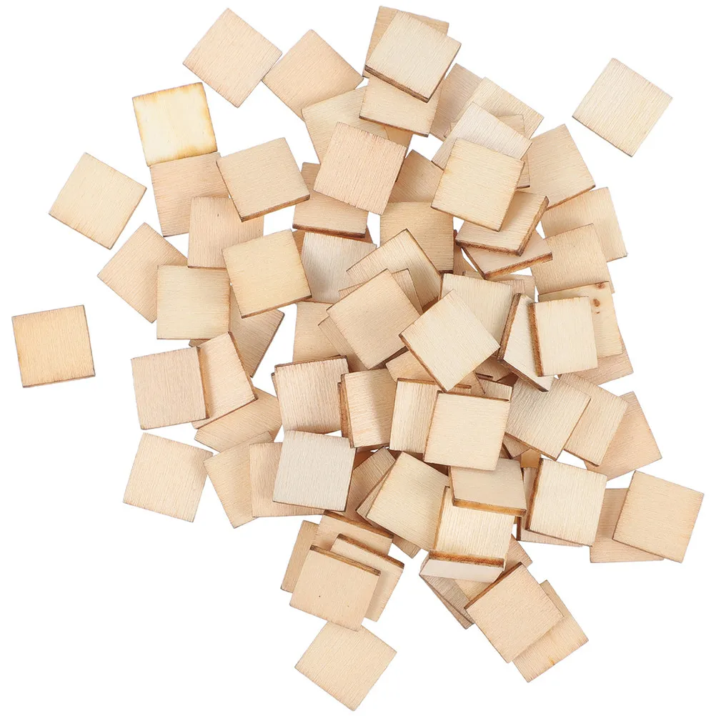 200Pcs 4Cm Unfinished Wooden Squares Natural Rustic Blank Craft Blocks Smooth Sanded for DIY Art Projects Coasters Ornaments