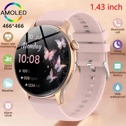 2024 Dla Huawei Xiaomi NFC Smart Watch Women 466 * 466 HD Voice Bluetooth Call Heart Rate Sports Health Tracker Ladies Smartwatch