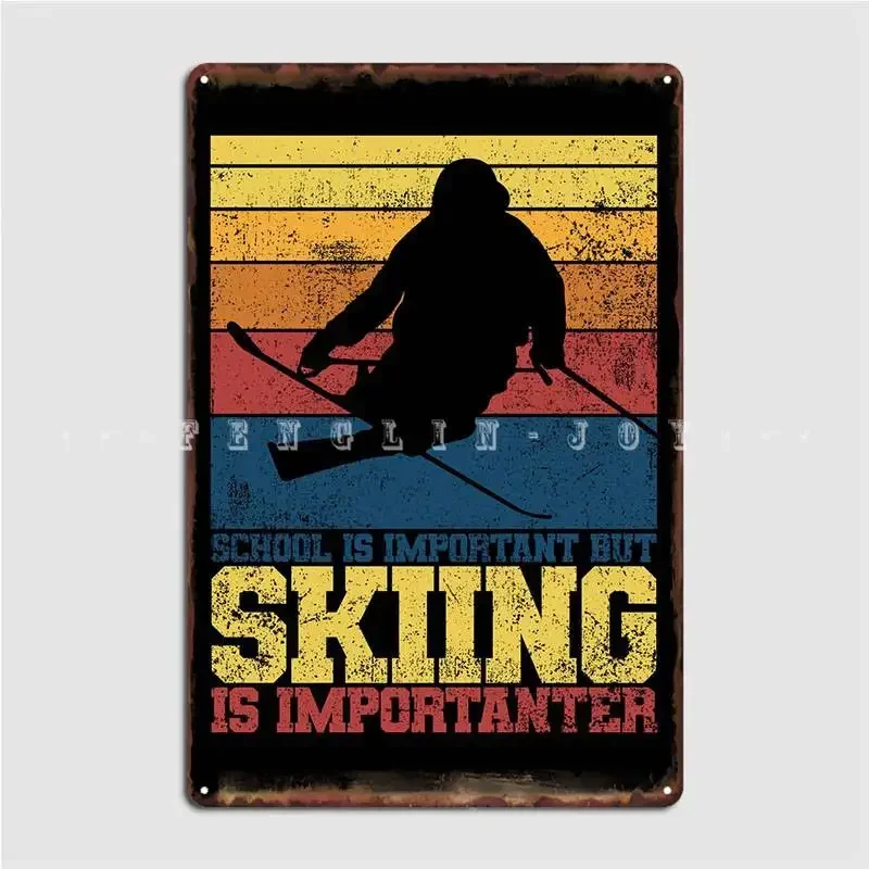 

Skiing Poster Metal Plaque Plaques Club Bar Cinema Kitchen Designing Tin Sign Poster Home Vintage Decoration Room Wall Art Decor