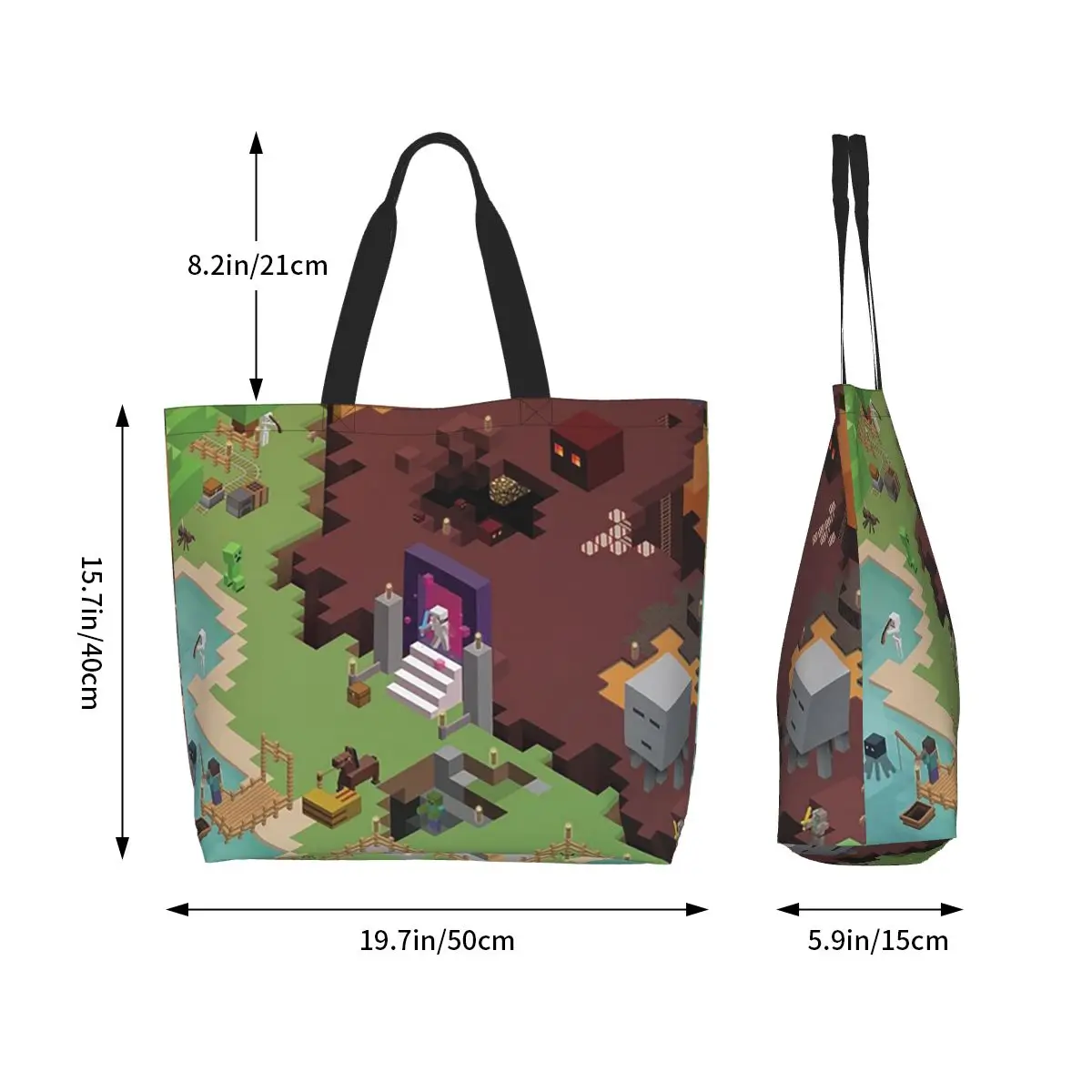 Exploring New Worlds Shopping Tote Bag Canvas Large Capacity Shoulder Bags Shopper Grocery Handbag for Women