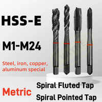 HSSE JIS Standard With OX Spiral Pointed Taps M2M3M4M5M6M8M10M12M14M16M18M20M22M24 Spiral Fluted Tap Machine Screw Thread Taps