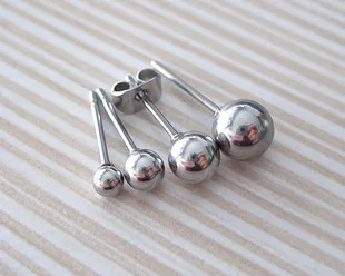 

Retro Tide people love small ball earrings 316L Stainless steel 3 4 5 6mm earring clasp ear bones Stud Pin Men's Women Children