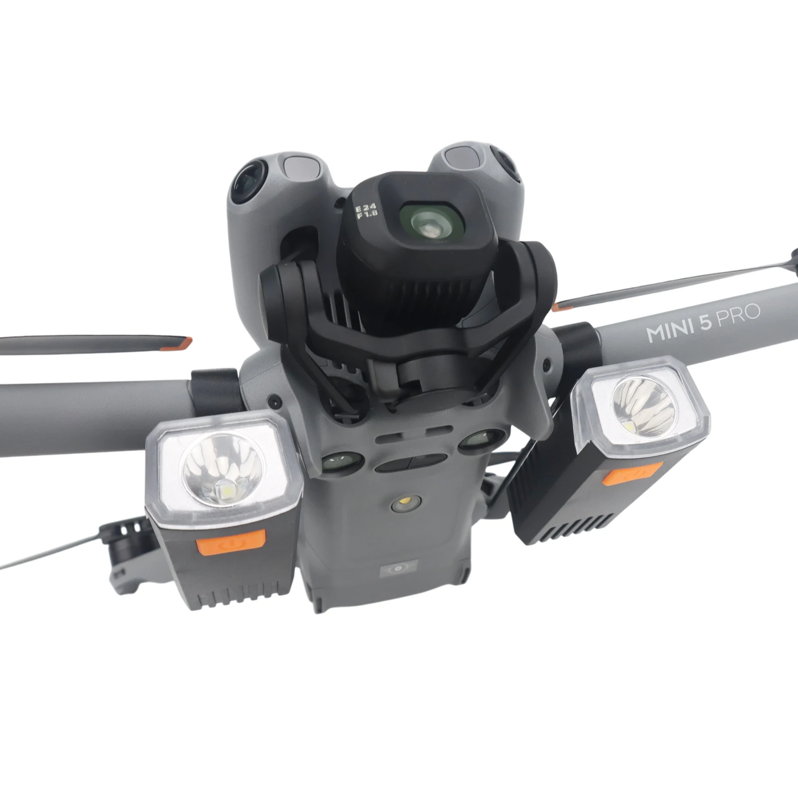 المصباح الأمامي بدون طيار ليلاً لـ DJI Mini 5 Pro، كشاف عالي السطوع قابل لإعادة الشحن، ملحقات دعامة إضاءة ليلية كهربائية مزدوجة