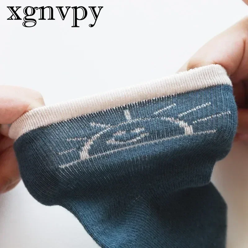 Xgnvpy  New Cartoon Midtube Children's Socks Combed Cotton Socks for Boys and Girls, A Pair of Random Delivery