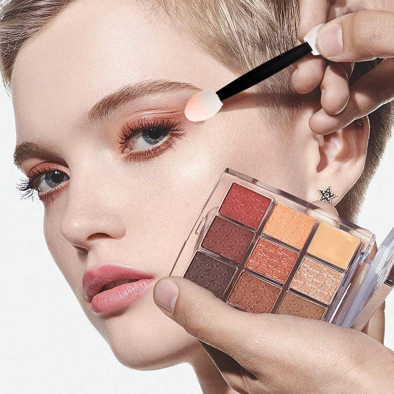 

Double Ended Eye Shadow Stick 4 Bags Sponge Brushes for Makeup Sponges Lipstick Tool Dual Side Applicators Brush Even