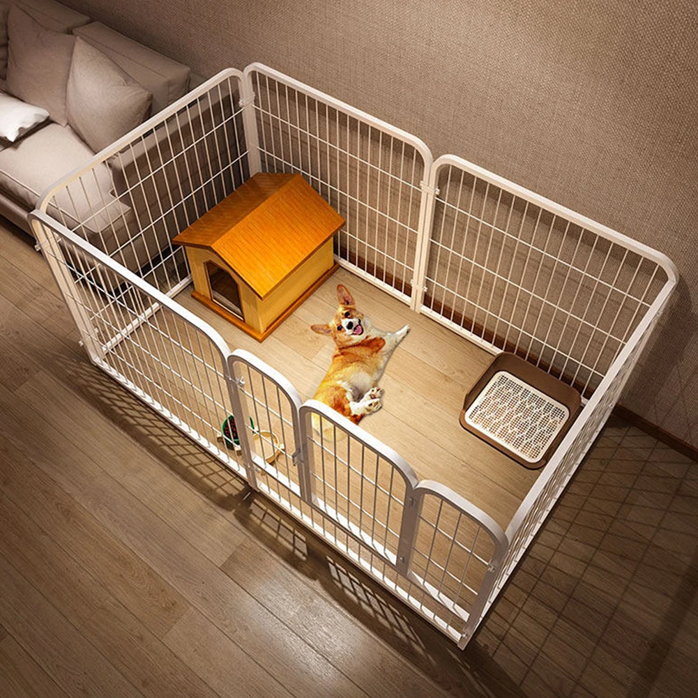 Jaula para perros de alta resistencia, barrera de Metal plegable, parque infantil, valla de ejercicio para perros de alta resistencia para perros, gatos, conejos, ejercicio para mascotas, 6 paneles