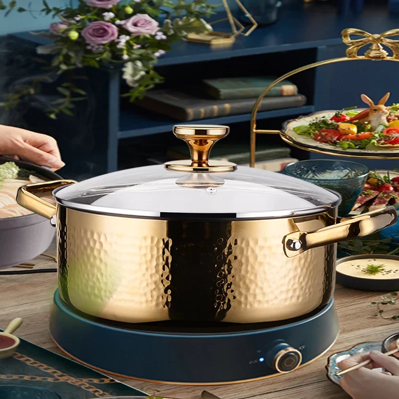 

z Stainless Steel Stock Pot With Lid Soup Pots Stockpot For Induction Electric Gas Stove With Handles Cooking Pots