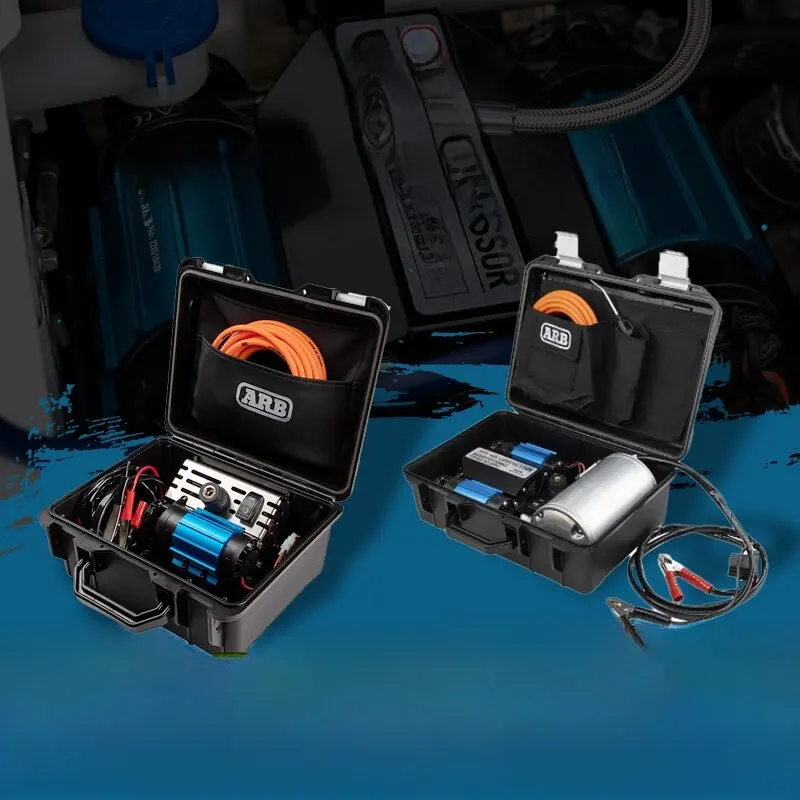 For Dual-Cylinder Portable Air Compressor & Pump Black/Blue/Silver for Desert and Snow Off-Road Vehicle Tire Inflation