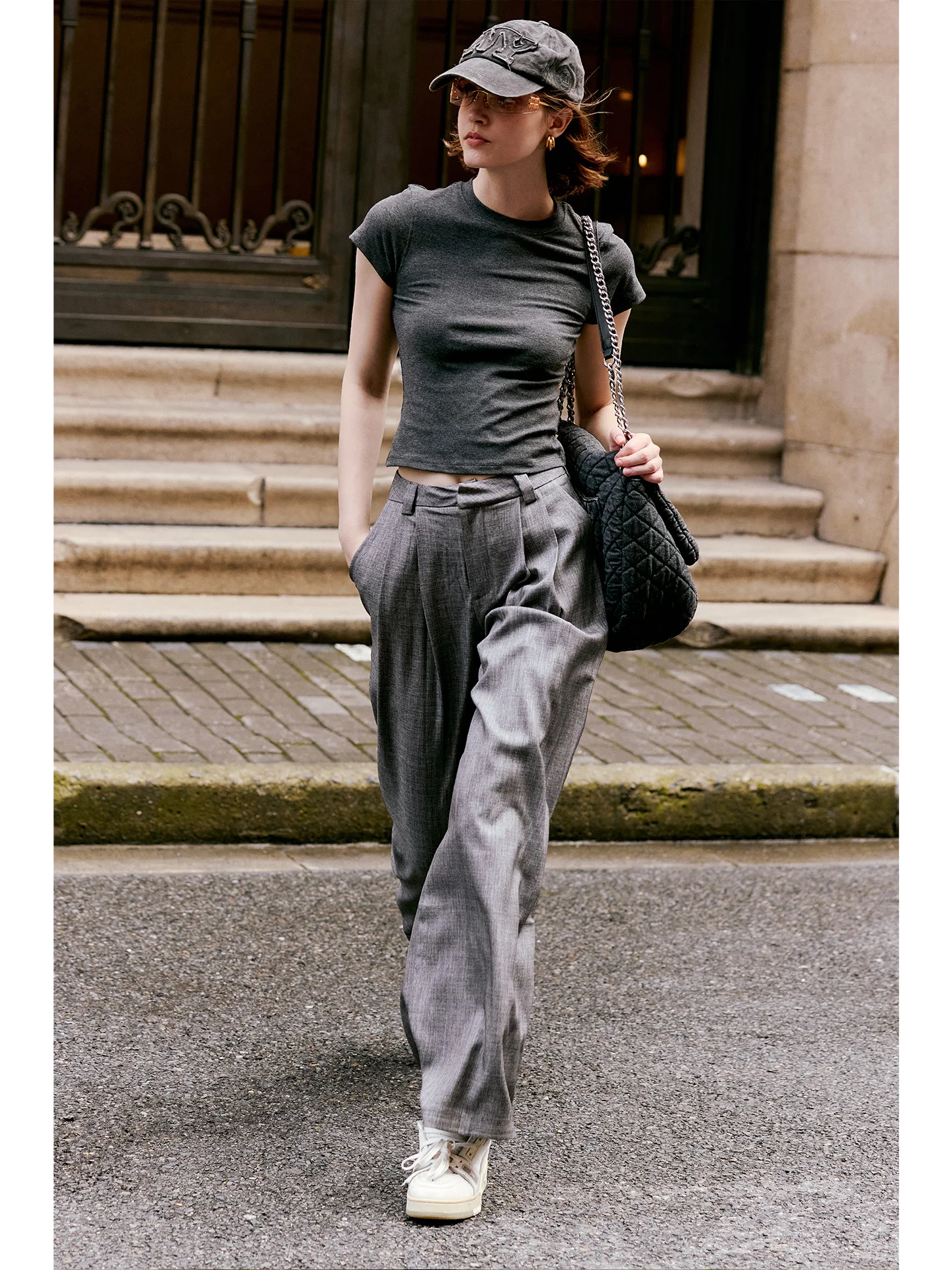 Luna7xi Women's Wide Leg Casual Pants Autumn Commute Drape Slim Straight Leg Suit Long Pants Comfortable Soft Polyester