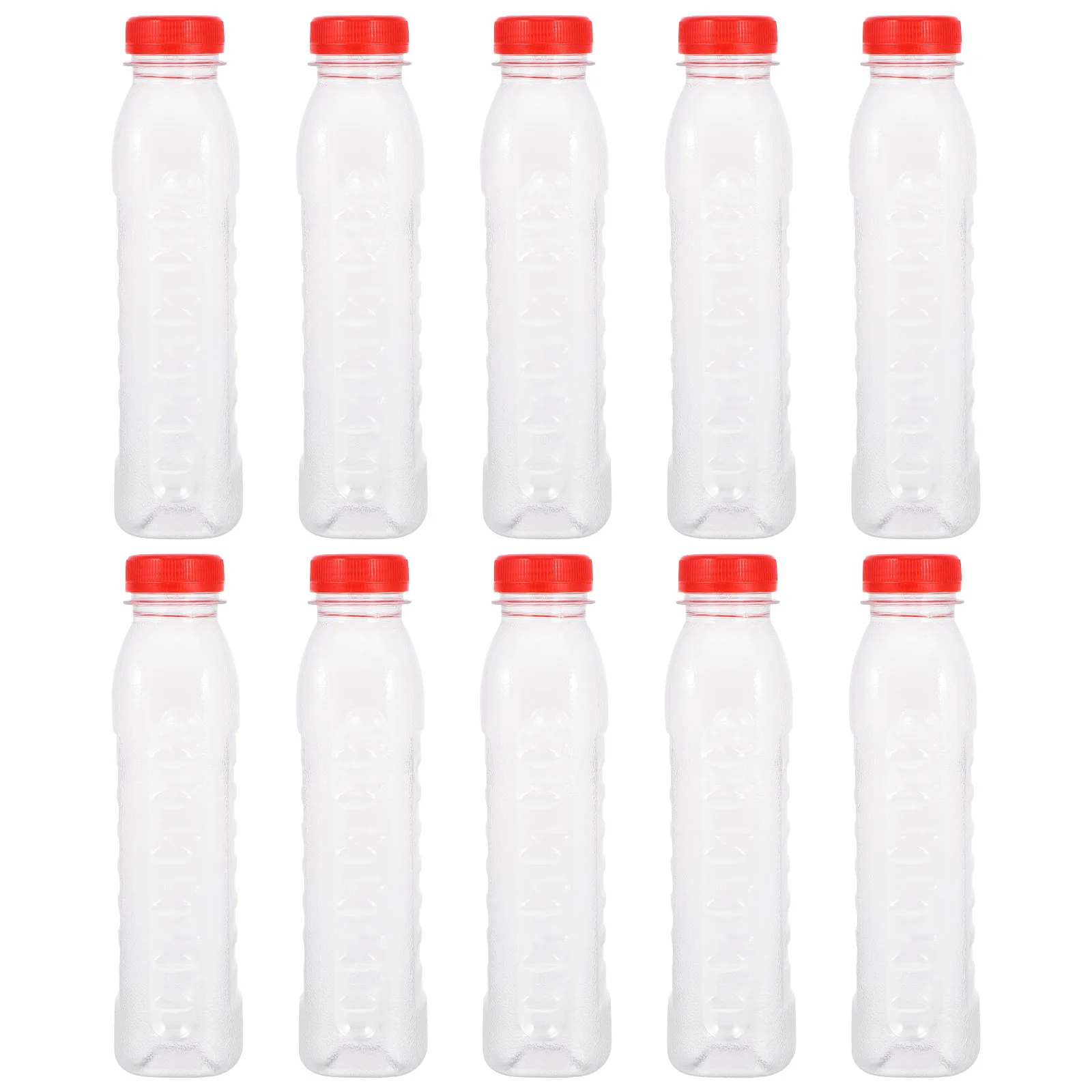 10 Pcs Drink Bottle Water Bottles Containers Tie Dye Square Plastic Empty Juice Transparent Beverage