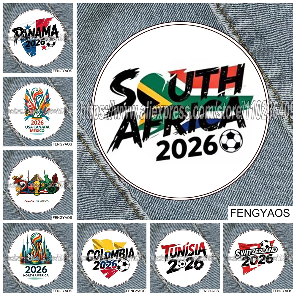 Stainless Steel 2026 World Football Game Brooch I Love Soccer Pins Souvenir Gift