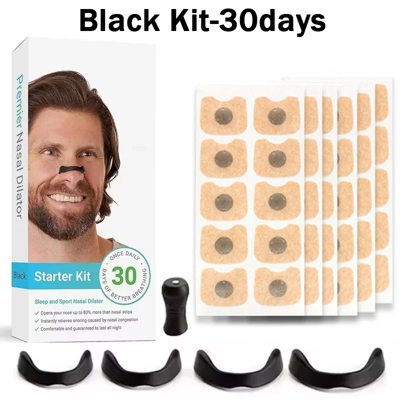 

30-дневный стартовый набор магнитного расширителя для носа, улучшение дыхания для занятий спортом и сна, зажим для носа уменьшения храпа с насадкой