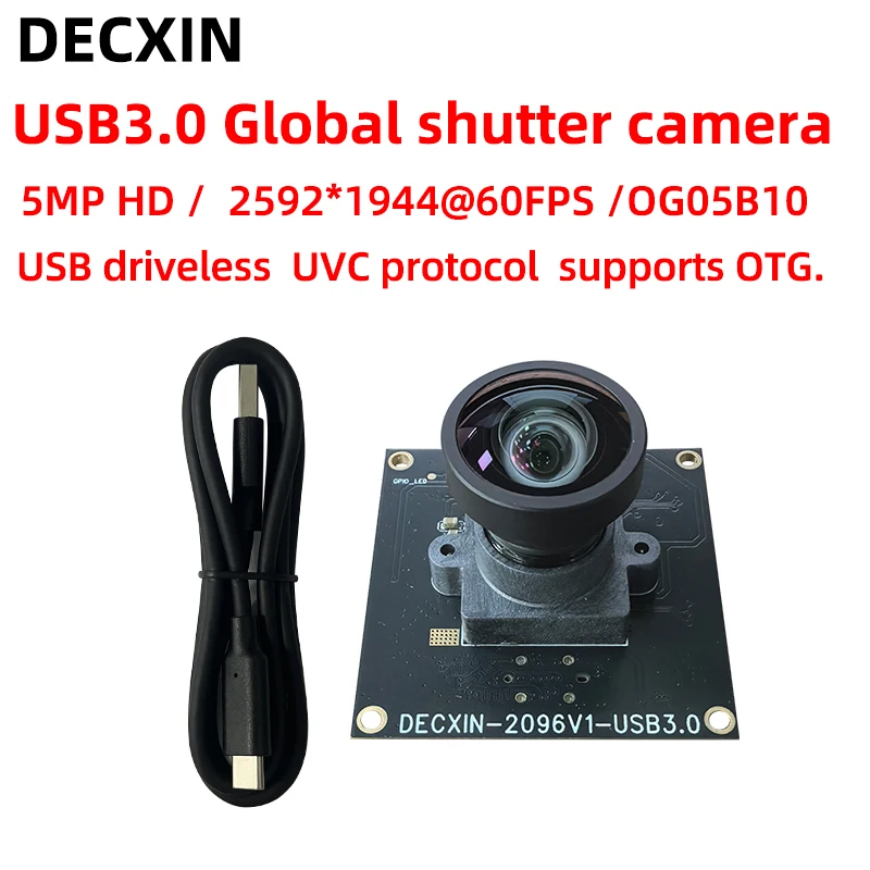 USB3.0 5MP global shutter camera module OG05B10 supports externally triggered machine vision/industrial inspection