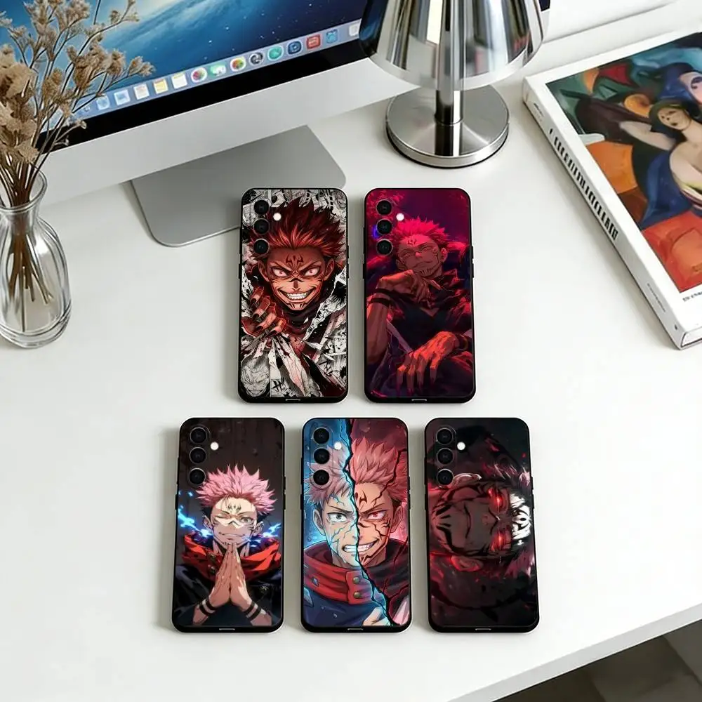 Sukuna Phone Case For Samsung Galaxy A73,A72,A71,A70,A53,A52,A51,Soft Black Cover