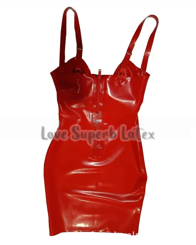 

Sexy Fashionable Malaysian Latex Mini Dress Three-Dimensional Strapless Gown Sexy Bandeau Design Latex Material Halloween