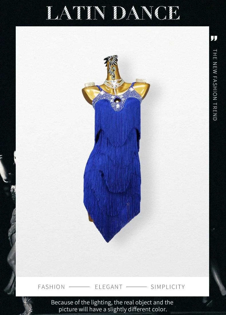 Sexy Lateinamerikanische Tanzkleidung Damen Samba-Partykleid Mädchen Übungsrock 2026 Fransen-Kostüm Prom Midi Tanzkleidung Bühnen-Tanzkleidung – Detail 2