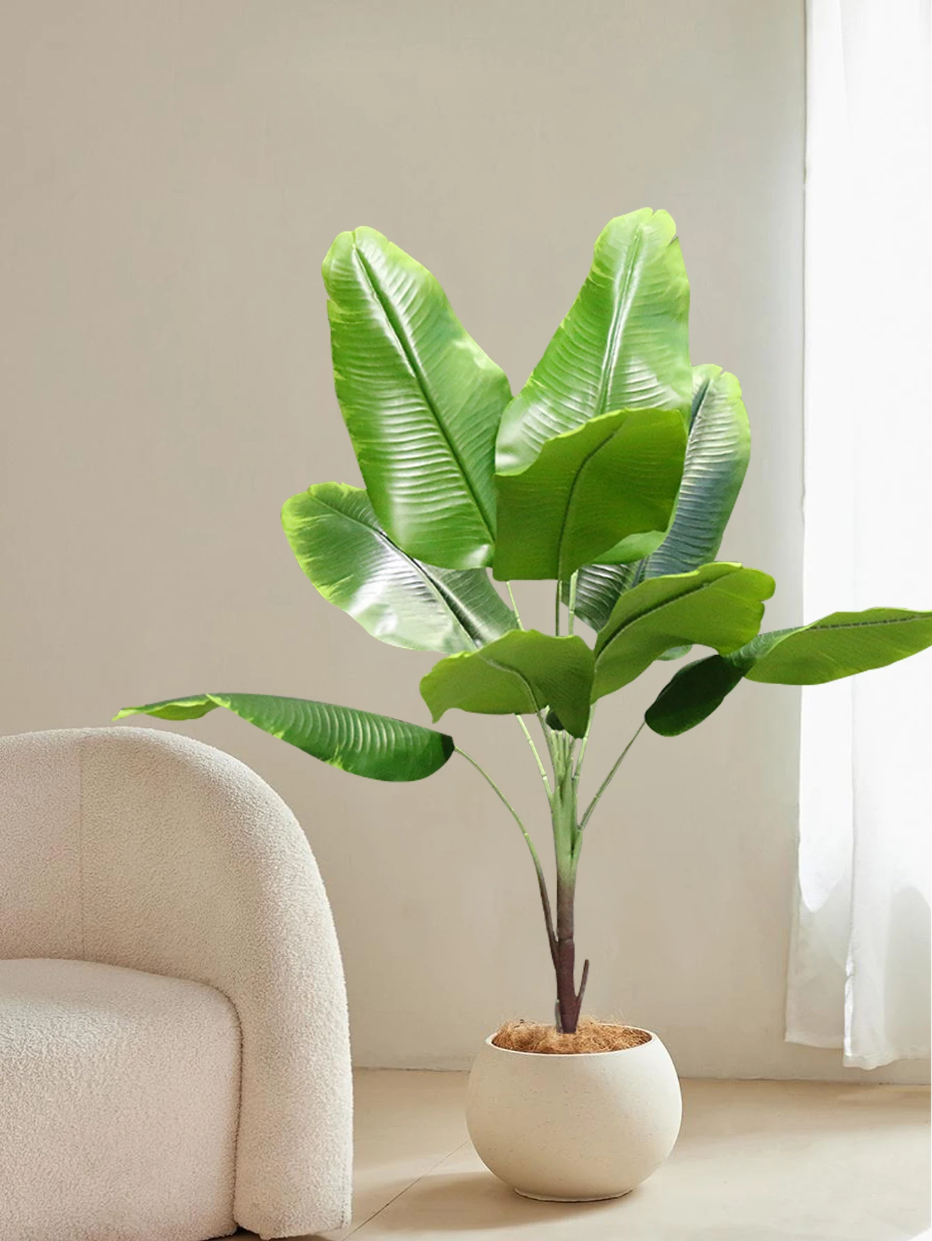 78cm/70cm Large Artificial Banana Plants Tropical Fake Monstera Leaves Bird of Paradis Plastic Palm Plants for Home Garden Decor