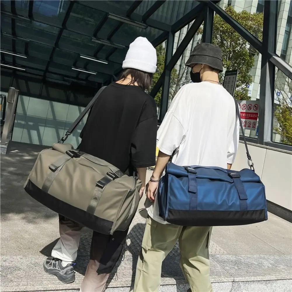 

Nylon Travel Duffel Bag Portable Wet Dry Separation Women's Fitness Handbag Crossbody Multi Pocket Shoulder Bag Training