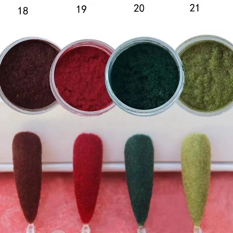 22 kolory zimowy aksamitny proszek do paznokci DIY ozdoby do paznokci puszysty brokat do paznokci pył DIY Design świąteczny pigment 10 g/pudło