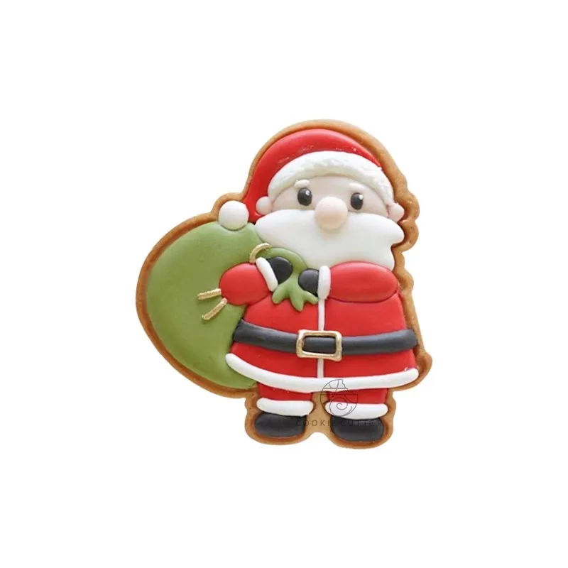 Christmas Santa Claus Pattern Cookie Cutter Xmas Biscuit Stamp Icing Cake Fondant Cake Tree Decoration Baking Pressed Mold