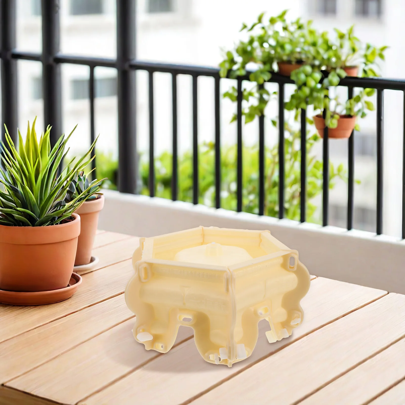 

Elegant European Style Concrete Flowerpot Base Mold Reusable Cement Planter Molds Square Garden Decor Bonsai Pot Molding Tool