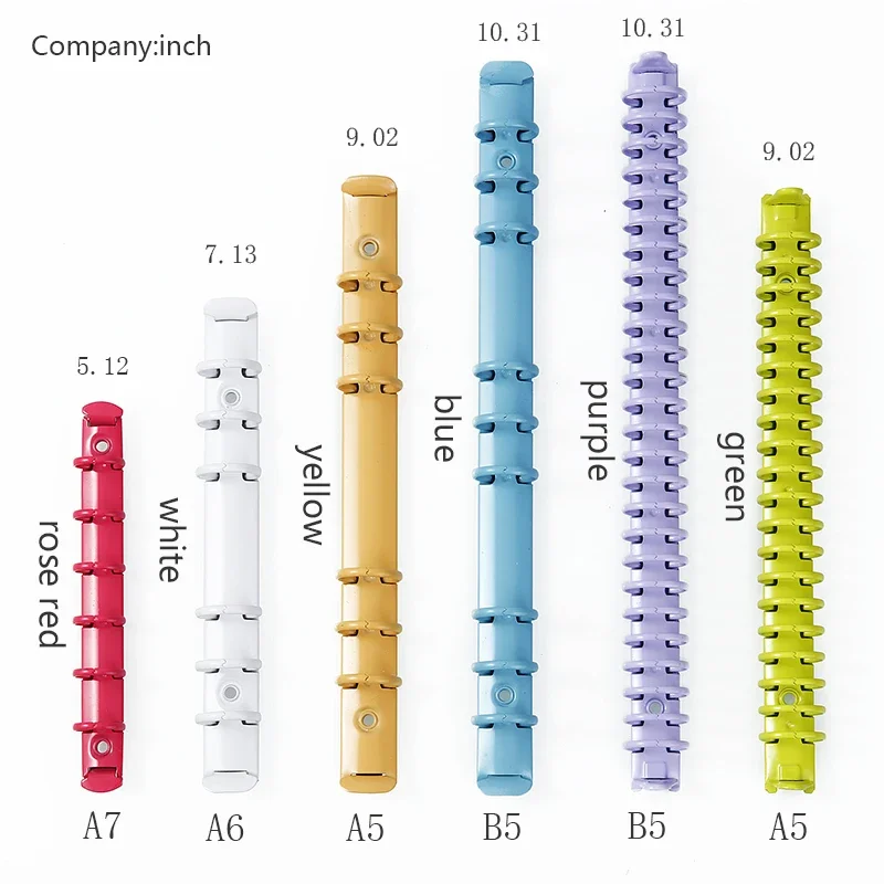 A5 A6 A7 Ring Binder Clips Loose-leaf Binding Strip Colorful Metal Binding Clips Office School Supplies Diameter 2cm