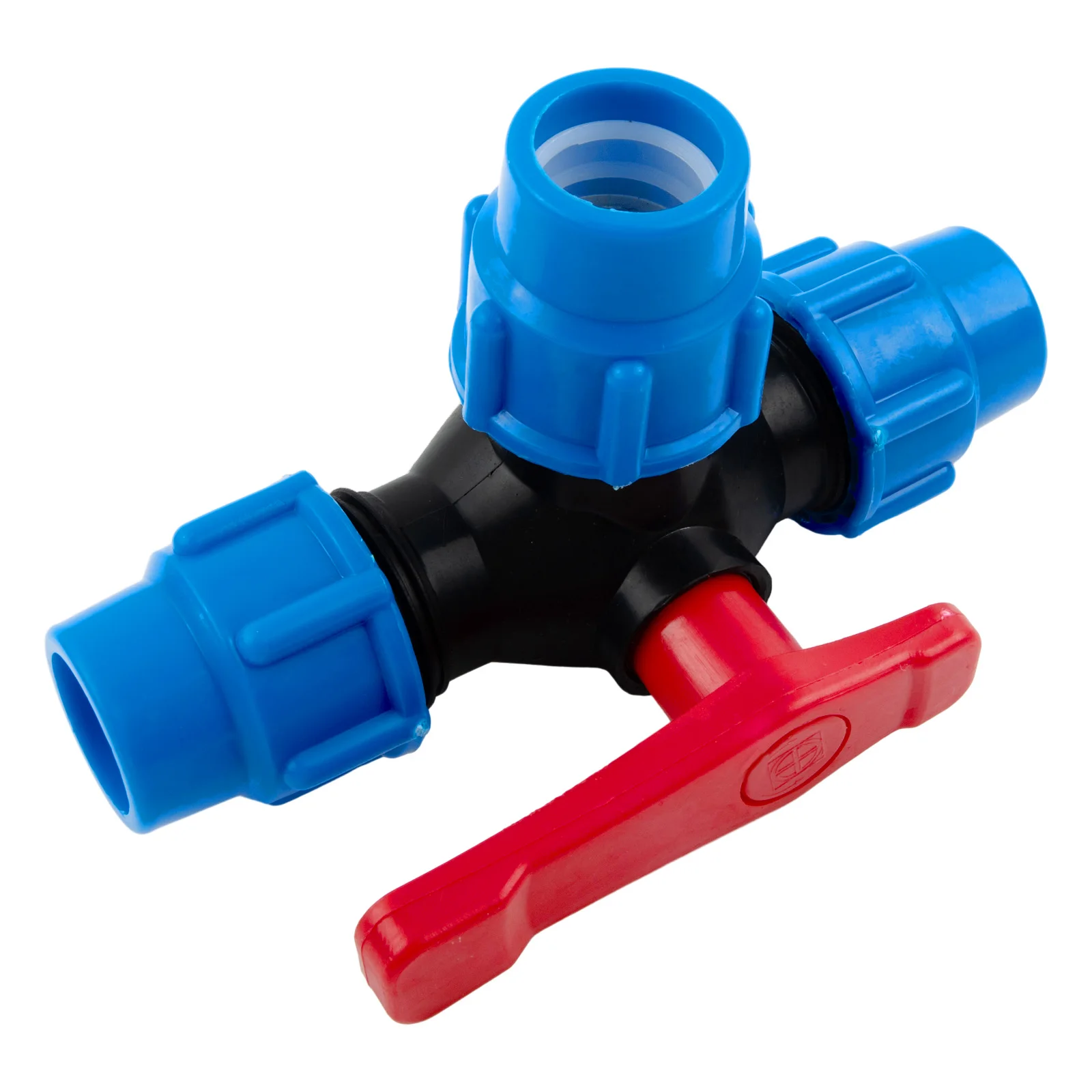 3 Way Ball Valve for PE Pipes 20/25/32/40/50mm Plastic Valve Suitable for Water Distribution and Plumbing Applications