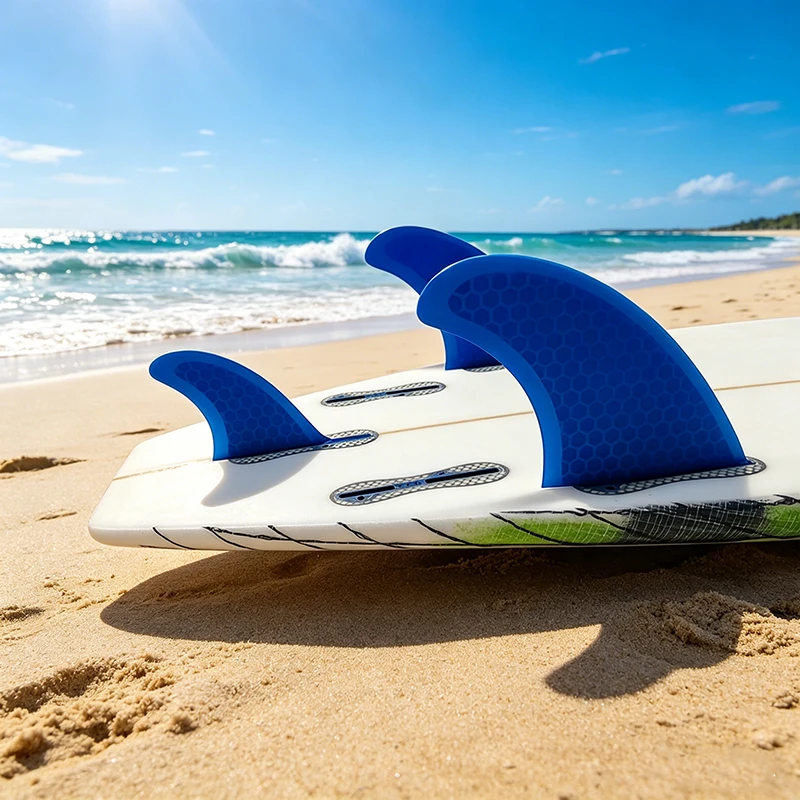 UPSURF Surf Double Tables 2 T1 with Fiberglass, Honey Surfing Fin, Tri fin Set, Red, White, Black, Yellow, Blue Color, 3Pcs