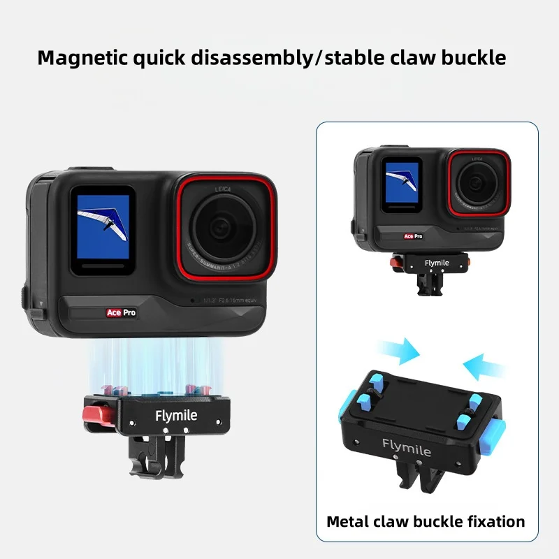 Metal Magnetic Mount For Insta360 X5 Holder Mount Base Adapter Stand For Insta360 Ace Pro / 2 Sports Camera Accessories