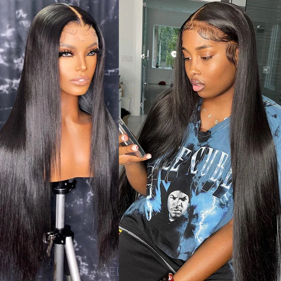 Straight HD Transparent Lace Frontal Wigs Human Hair Brazilian 13x4 13x6 Lace Front Human Hair Wig Pre Plucked For Black Women