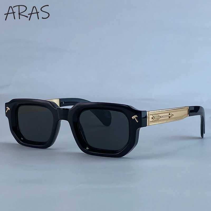 aras Square Sunglasses Black 7