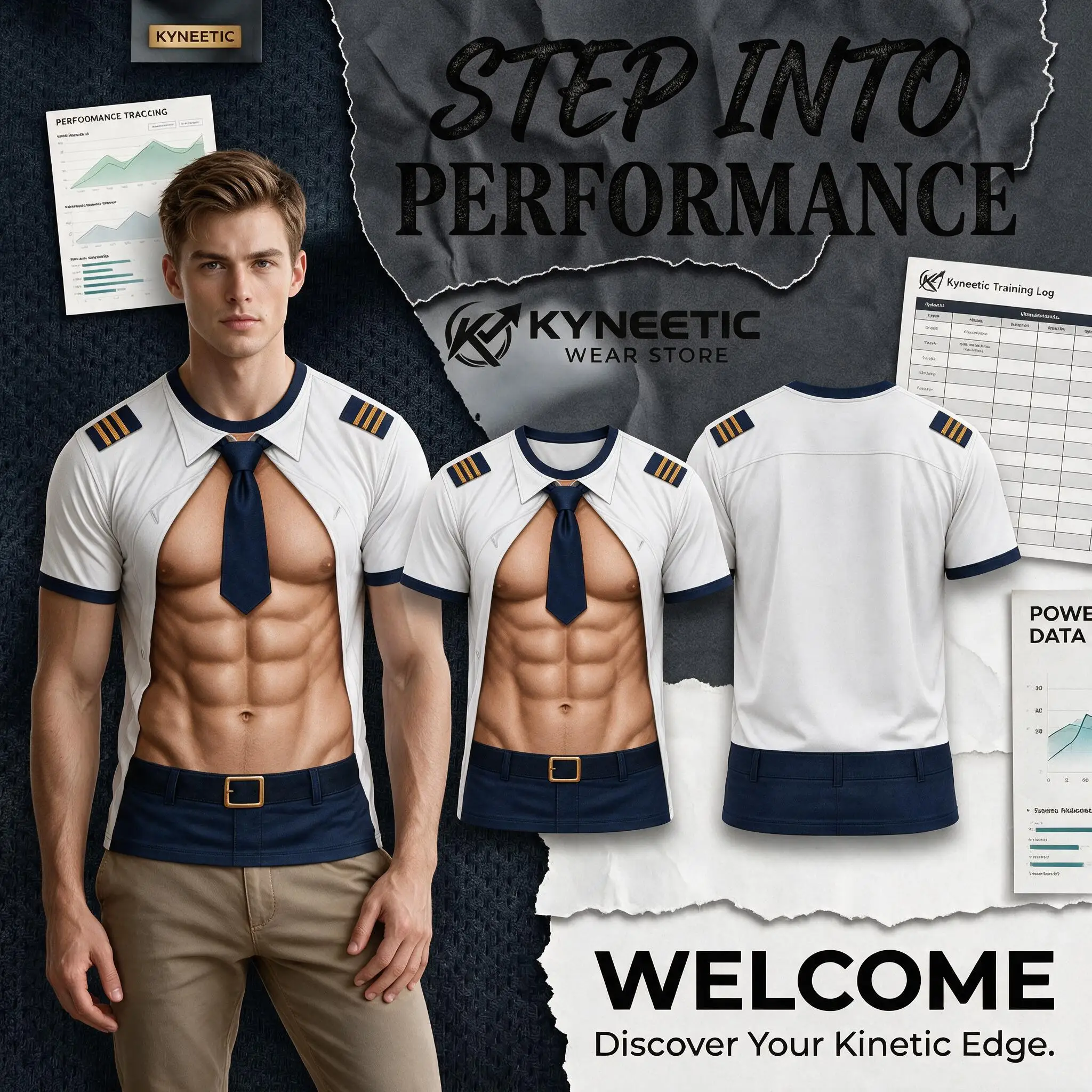 Funny 3D Muscle Hero Print Parent-Child O-Neck Short Sleeve T-Shirt Fake Abs Pilot Sailor Cosplay Halloween Costume Party Tees