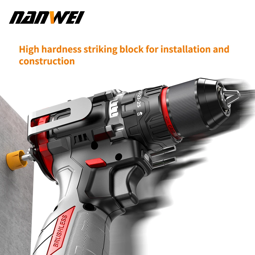 Li-ion Battery Brushless 16.8V Knockout Impact Drill Metal Ratchet Self-Locking Chuck Electric Drill Electric Screwdriver