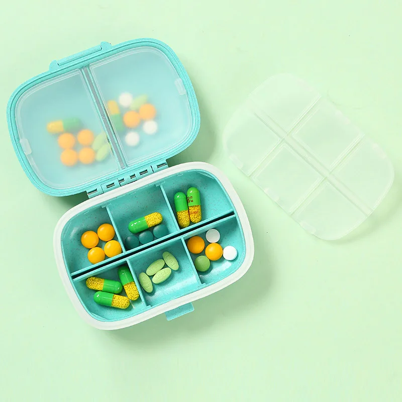 Sparkling Diamond Pill Box Sealed Travel Pill Box Tablet Dispenser Plastic Storage Box Capsule Organizer Candy Storage Container